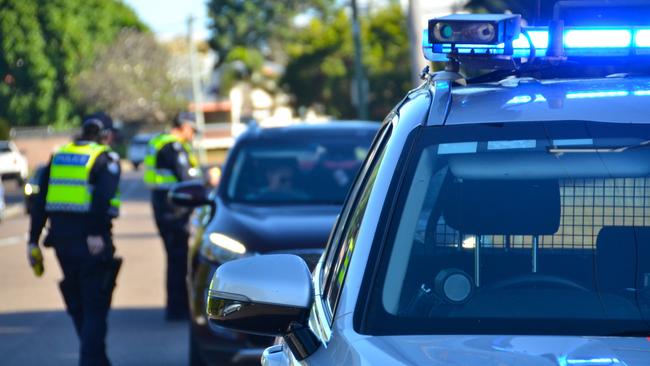 Police at a static roadside breath test site on Balls Lane in Mysterton as Operation Cold Snap rolls out for the school holidays. Picture: Natasha Emeck