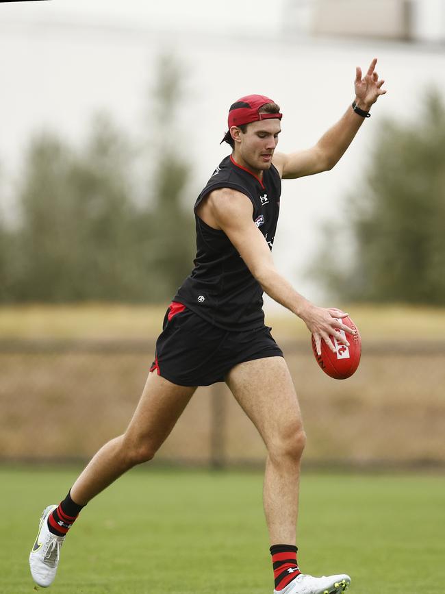 Zach Reid has massive raps on him from the Bombers coaching staff and fans. Picture: Daniel Pockett/AFL Photos/via Getty Images.