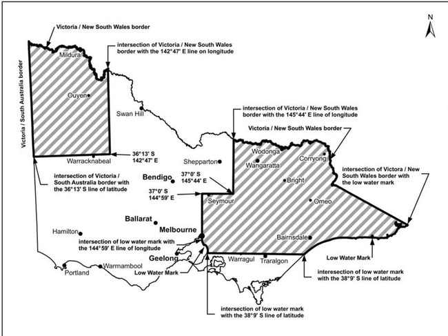 Map showing where dingoes and wild dogs can be trapped and poisoned on crown land within 3kms of a farm boundary.