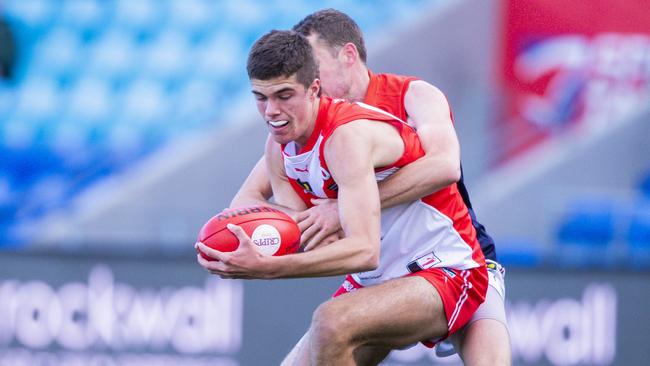 Tom McCallum is seen as a danger player for the Roos. Picture: Richard Jupe