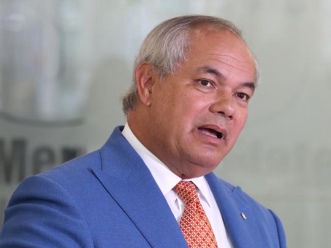 A fired up Mayor Tom Tate talks about the Olympics review at a press conference at Gold Coast City Council . Picture Glenn Hampson