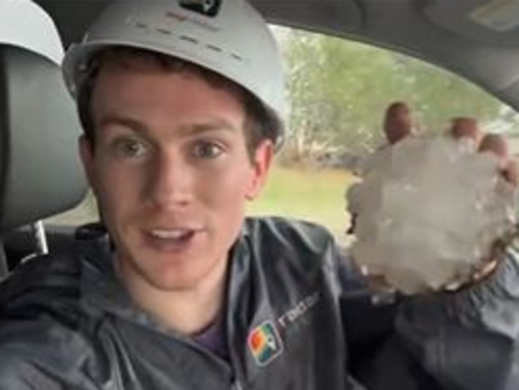 Mr Cappucci reported the hail to the National Weather Service. Picture: Twitter@matthewcappucci