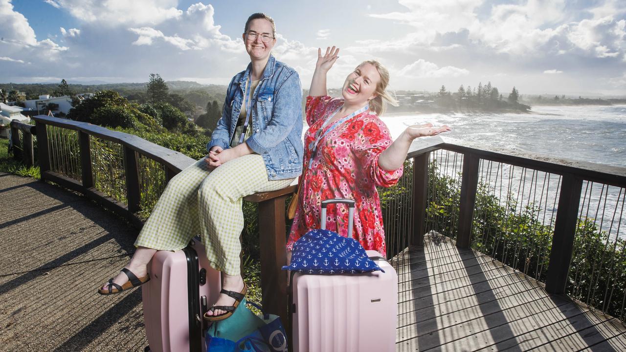 Sisters Hannah Hosking and Hollie May are packed and ready to go for the first Aussie cruise in more than two years. Picture: Lachie Millard