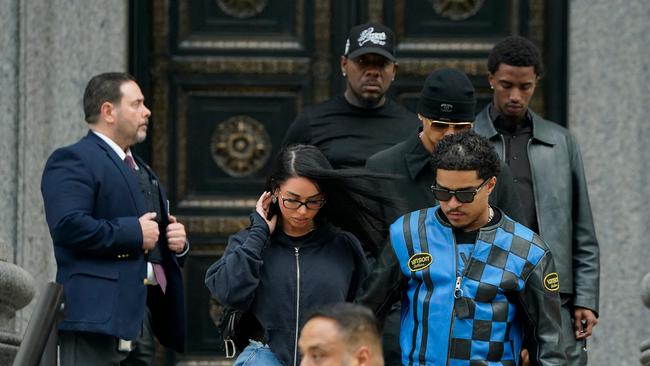 Justin Combs (2nd R) and Christian Combs (R), sons of rapper and music producer Sean ’Diddy’ Combs, leave Federal Court after their father’s bail hearing in New York on September 18. Picture: AFP