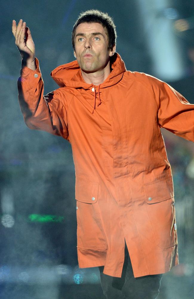 Ex Oasis singer Liam Gallagher appears onstage during the ‘One Love Manchester’ concert. Picture: Dave Hogan via AP