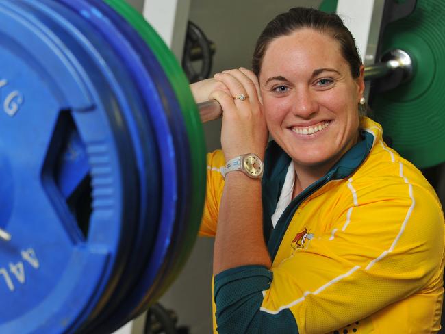 Duel Olympic weightlifter Deborah Lovely visited Heatley High School today.