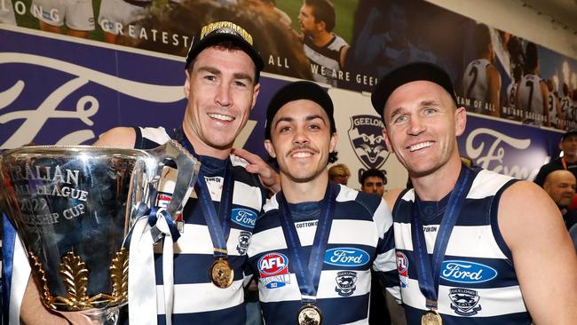 Will the Cats go back-to-back without Joel Selwood in 2023? (Photo by Dylan Burns/AFL Photos via Getty Images)