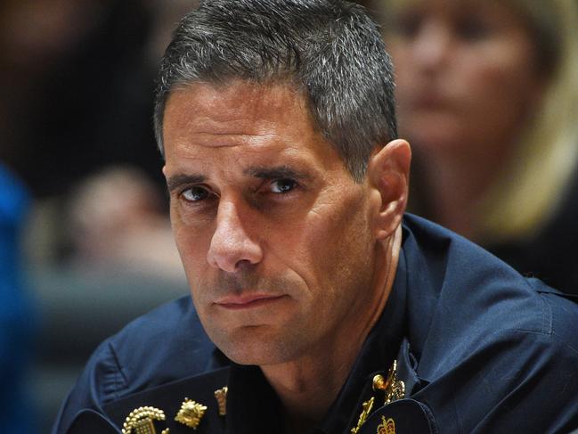 **FILE** A February 8 2016 file image of Australian Border Force Commissioner Roman Quaedvlieg at Senate Estimates at Parliament House in Canberra. The head of the Australian Border Force has gone on leave amid an external investigation. (AAP Image/Mick Tsikas) NO ARCHIVING