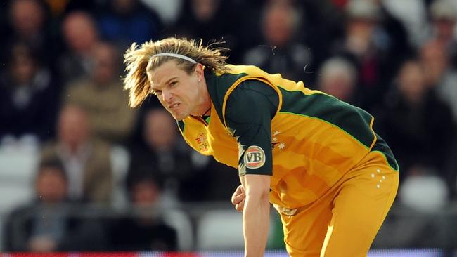 Nathan Bracken grew up in the lower Blue Mountains, and was ranked as the best ODI bowler in the world in 2008. Picture: AFP/Paul Ellis