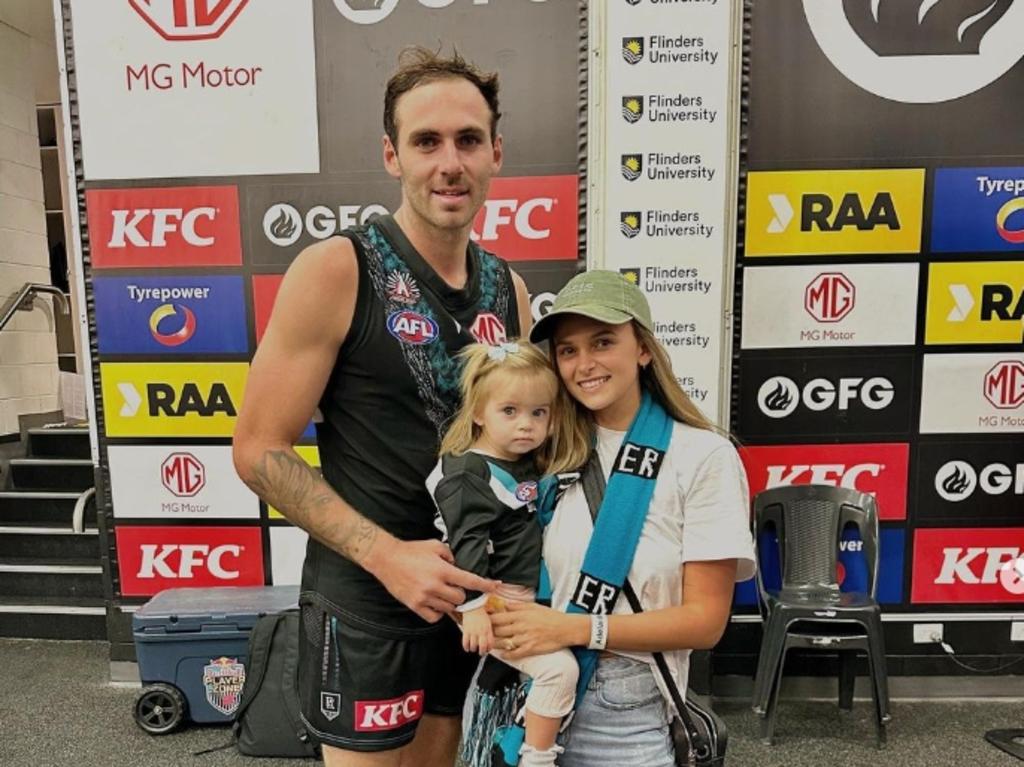 Kellie Finlayson with husband Jeremy Finlayson and their daughter Sophia. Picture: @kelliefinlayson_ on Instagram