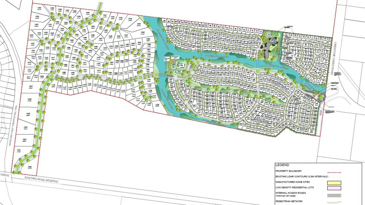 Site plan for the subdivision land at Limestone Creek Road.