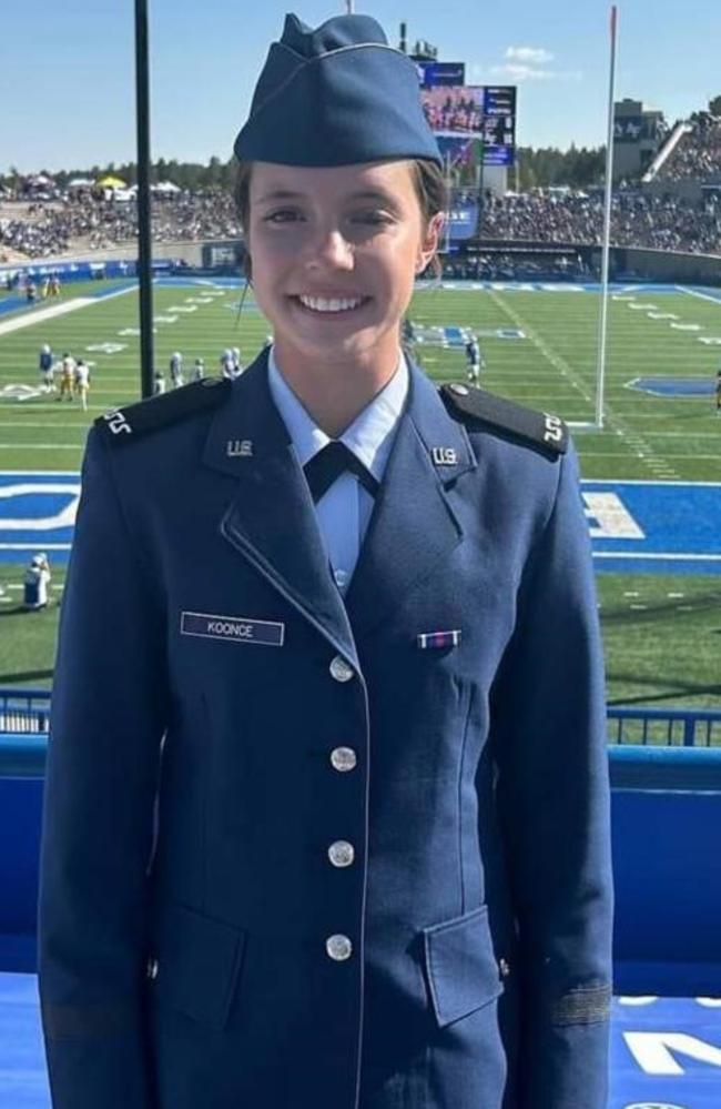 Avery Koonce was a member of the US Air Force Academy’s Class of 2028 and an athlete on its Women’s Track and Field team. Picture: Facebook/ X