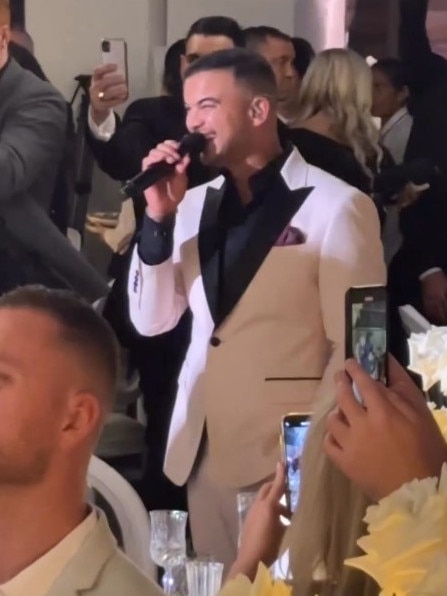 Guy Sebastian sung the couple’s first dance song at the reception. Picture: Instagram