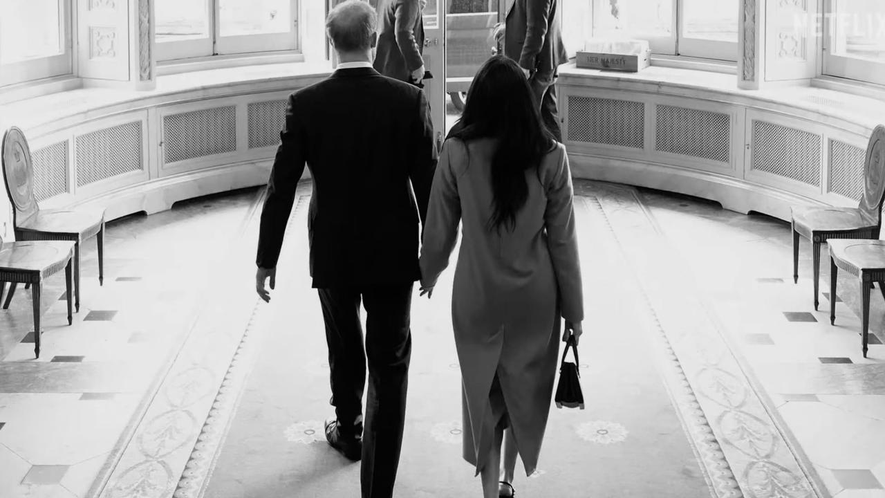 Grabs from Harry and Meghan docuseries trailer, released by Netflix. Picture: Netflix