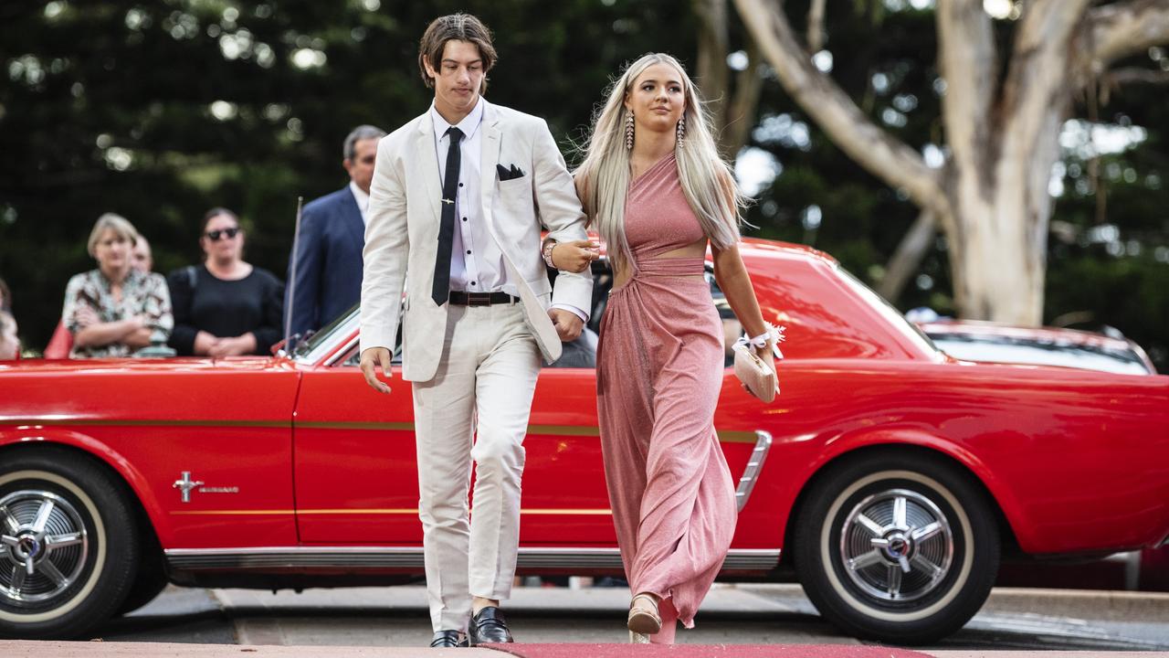 Tarrant Whittingham and partner Eliza Zillmann at St Mary's College formal at Picnic Point, Friday, March 24, 2023. Picture: Kevin Farmer