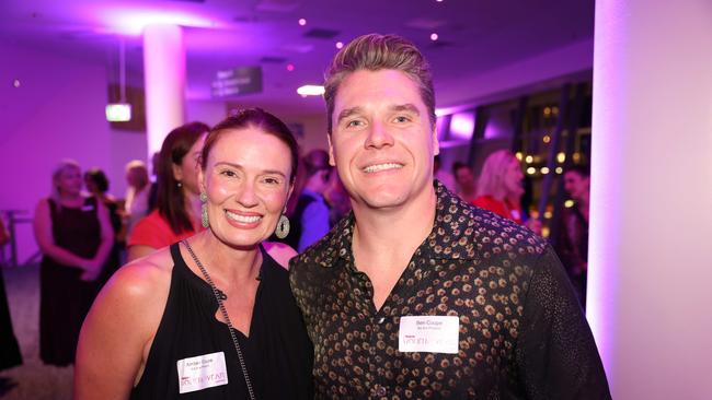 Amber Coupe and Ben Coupe at the Gold Coast Bulletin Women of the Year Awards 2024 launch at Gold Coast Convention and Exhibition Centre. Picture, Portia Large.