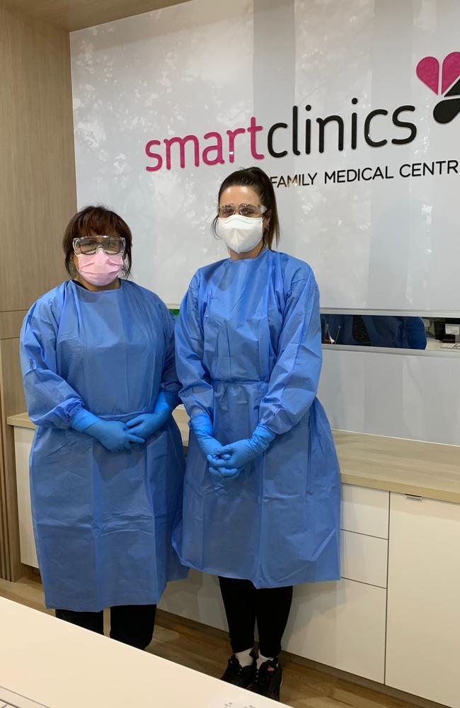 SmartClinics Alexandra Hills staff ready to test for coronavirus.