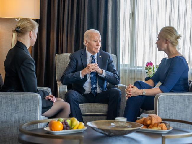 President Joe Biden meets with Yulia and Dasha Navalnaya. Picture: X/ @POTUS