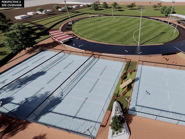 Initial concept designs put forward by the Robe Sports & Recreation Association to the council showcasing plans to develop its facilities for the foreseeable future for a cost of around $10m. Picture: Tredwell Management.