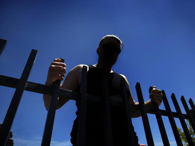 Silhouette of wrongly imprisoned man. AJ photographed as a free man after the Court of Appeal ordered his release. Prison. Jail. Justice. Crime.