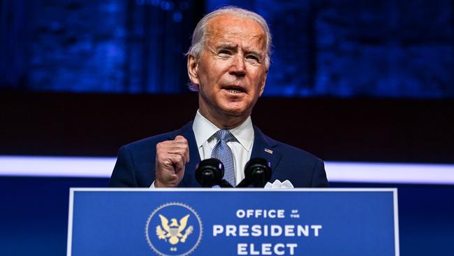 US President-elect Joe Biden is putting together his team during the transition phase. Picture: AFP