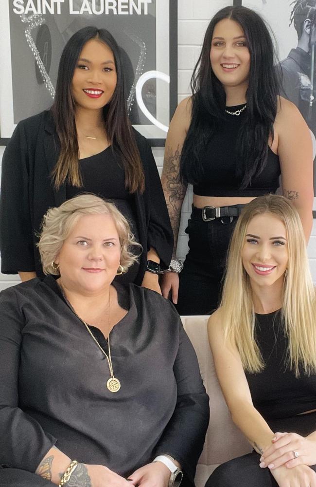 Barbara Butcher and her colleagues at the Addicted to B salon, which was voted third most popular.