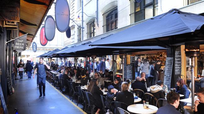 Degraves Street, Melbourne. Picture: Andrew Henshaw