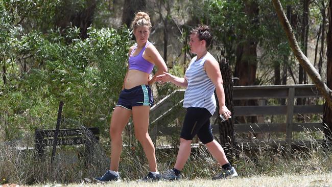 Hot weather - Total fire ban day. 1000 Steps in Upper Ferntree Gully. Park closed. Despite the park being closed there were still two people I observed using the park. Picture: Lawrence Pinder