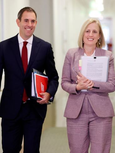 Jim Chalmers and Katy Gallagher will also be sworn in and begin work on Monday as the treasurer and finance minister. Picture: Tim Hunter