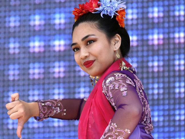 Suara Indonesia Dance perform for the Cabramatta Moon Fetsival in 2019. Picture: Robert Pozo.