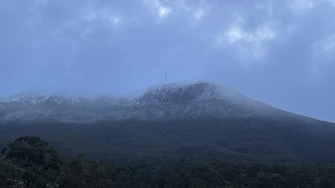 Temperatures plummeted below zero on kunanyi/Mt Wellington, near Hobart, Tasmania on Monday evening.