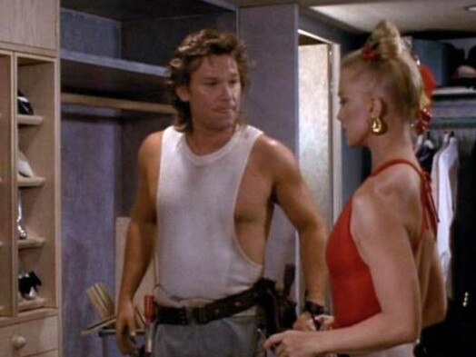 Kurt Russell and Goldie Hawn in one of their first movies together, Overboard in 1987.