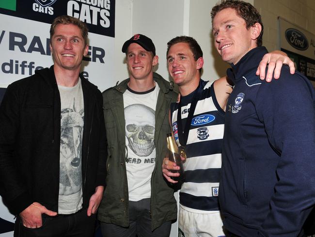 And together after Geelong’s 2011 flag.