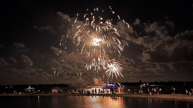 31st December 2020, Large crowds attended the Labrador New Years Eve Fireworks over the Broadwater. Photo Scott Powick Newscorp