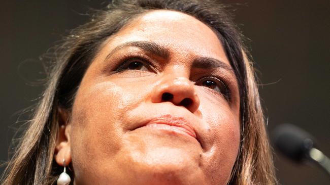 Jacinta Nampijinpa Price, opposition Indigenous Australians spokeswoman, speaks at a No campaign launch in Adelaide. Picture: NCA Newswire/ Morgan Sette