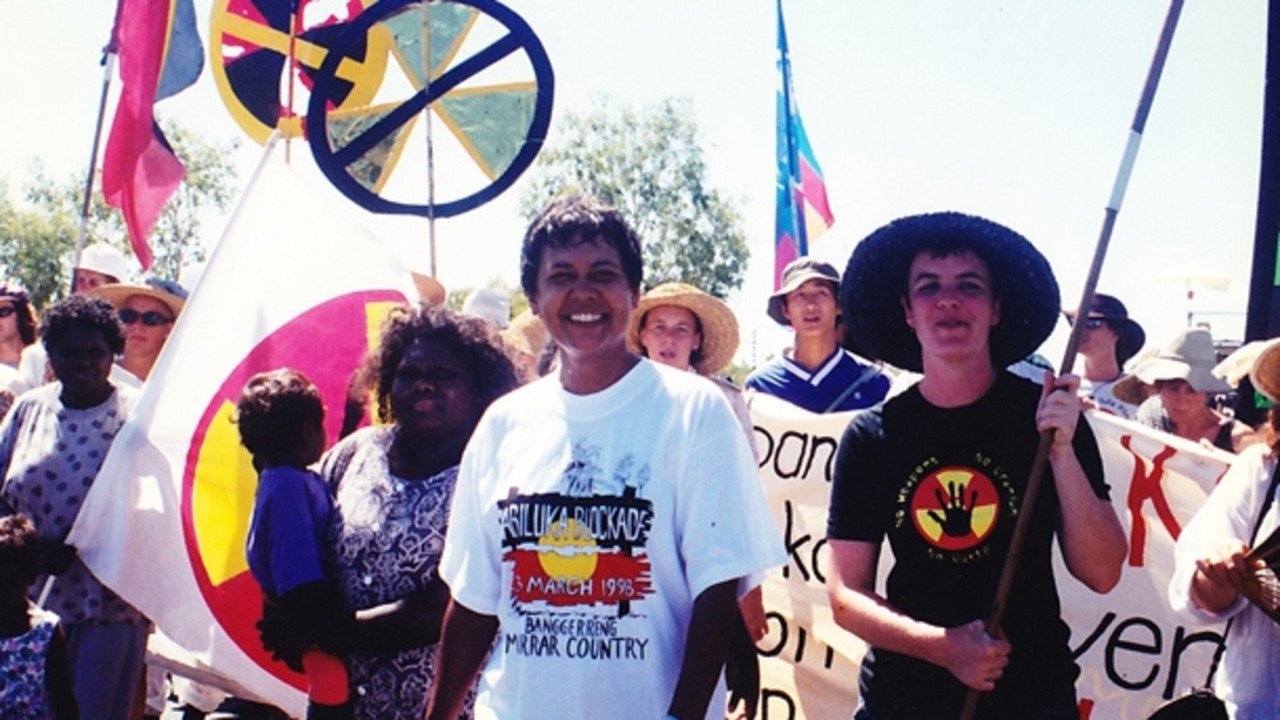 Senior Mirarr Traditional Owner Yvonne Margarula and Jacqui Katona were among more than 5000 people who worked to block the Jabiluka mine, owned by Energy Resources of Australia in 1998.