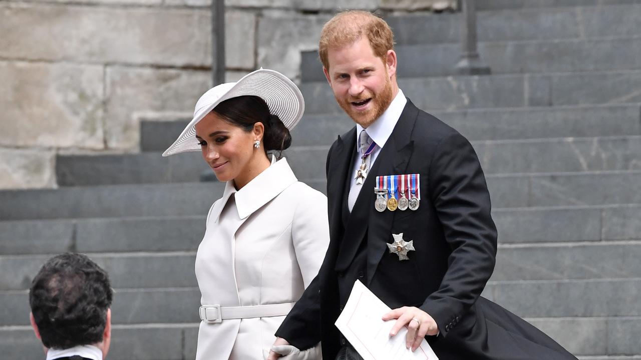 Meghan Markle and Prince Harry during the Queen’s Jubilee. Picture: Getty Images