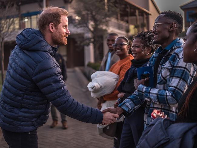 Prince Harry, Duke of Sussex meets Let Youth Lead advocates from Botswana, and a celebration of Basatho culture, on October 1, 2024 in Maseru, Lesotho. Picture: Brian Otieno/Getty Images for Sentebale