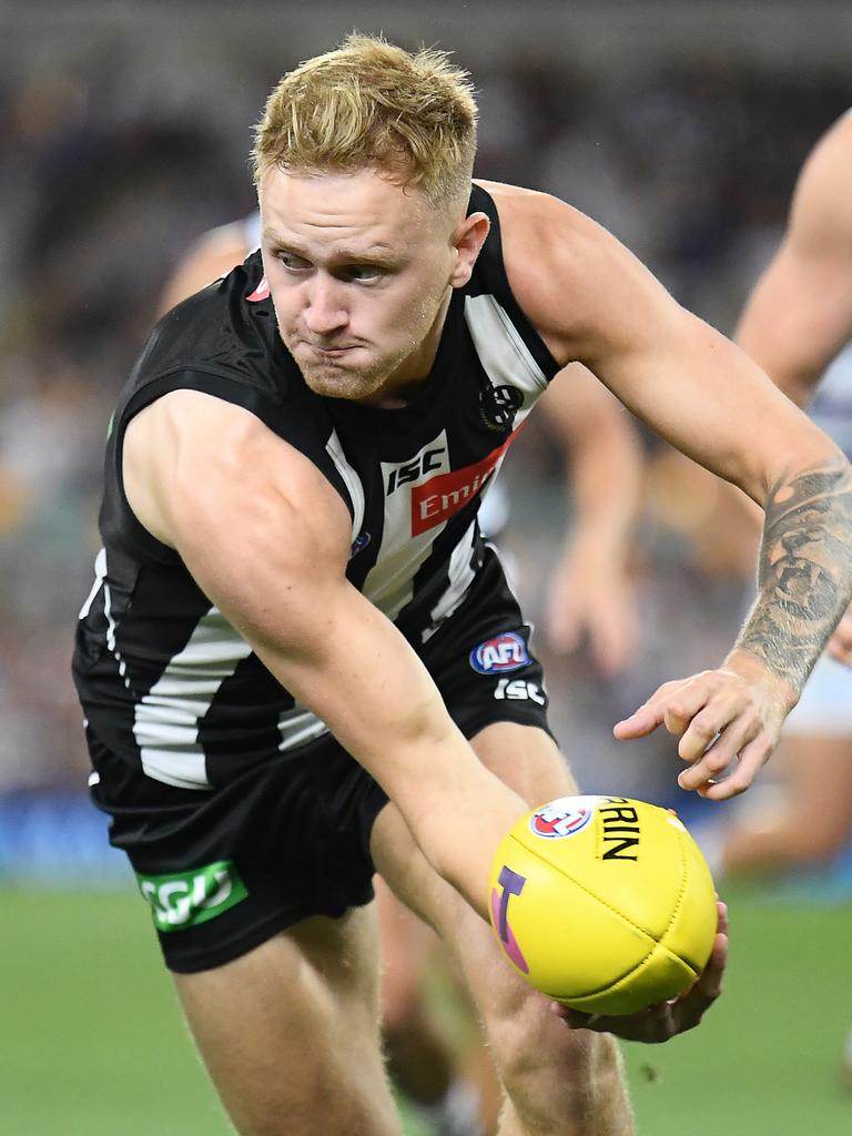 Jaidyn Stephenson playing for Collingwood in 2020. (Photo by Quinn Rooney/Getty Images)