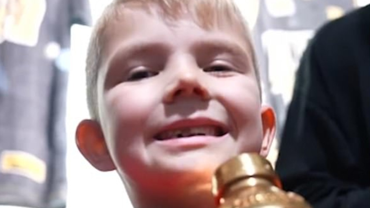 A young boy in London guessed a six-digital mystery number to win a solid gold Prime bottle. Picture: X