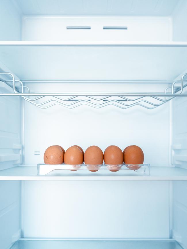 Storing your eggs on the top or the middle shelf of the fridge will keep them fresh. Picture: Getty Images