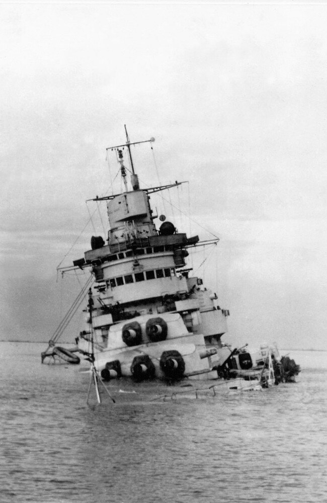 The Italian battleship Cavour was one of three that were sent to the bottom of Taranto Harbour. Two would later be repaired.