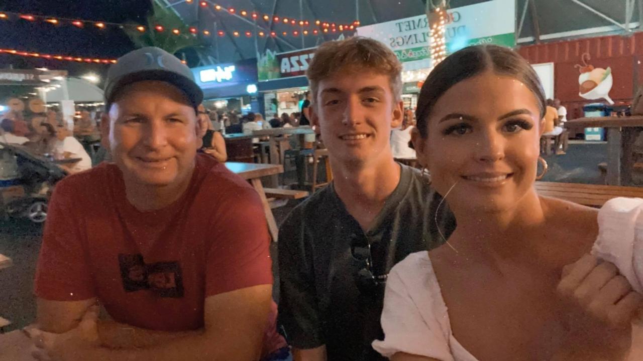 Clinton Sleader with his children Morgan, 21, and Brock, 17.