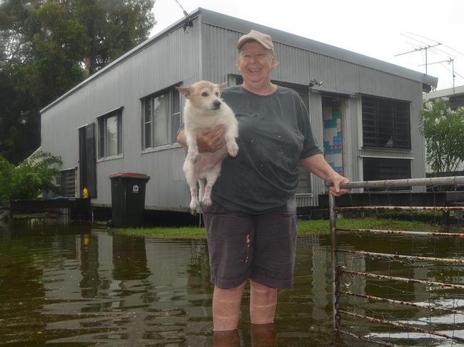 Cungulla pensioner Desley Page with 14-year-old Jack Russell Merlin.