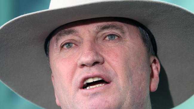 Deputy Prime Minister Barnaby Joyce during a press conference at Parliament House in Canberra. Picture Gary Ramage