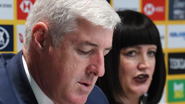 Cameron Clyne and Raelene Castle announced the plans on Monday. Picture: AAP