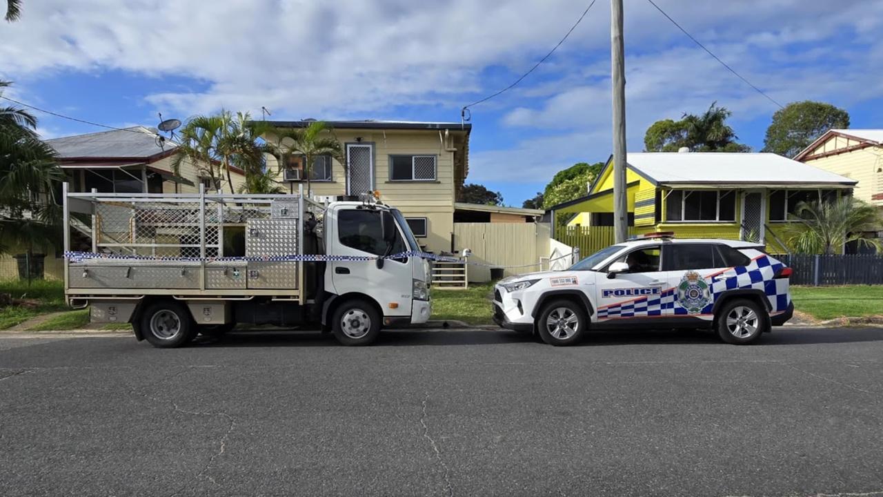 The crime scene at Peter St, North Rockhampton.
