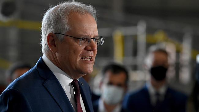 Approval of Scott Morrison’s performance fell two points to 46 per cent while those dissatisfied with him rose a point to 50 per cent. Picture: Bianca De Marchi