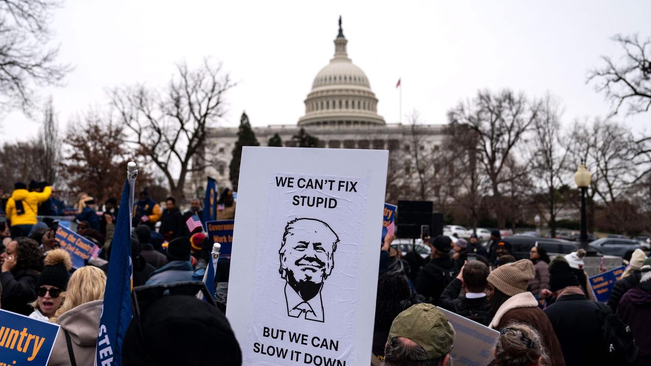 People arrive to a "Save the Civil Service" rally hosted by the American Federation of Government Employees (AFGE) outside the US Capitol on February 11, 2025 in Washington, DC. Picture: Kent Nishimura / Getty Images via AFP