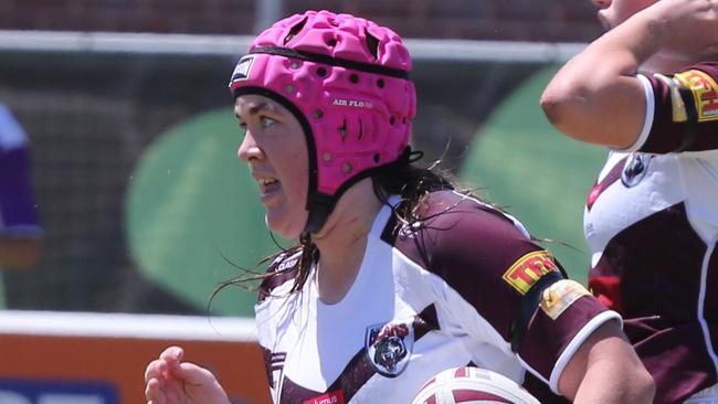 The Harvey Norman 19s girls rugby league competition is on at Pizzey Park. 11am  19s girls Souths v Burleigh Bears  at 12.30 Burleigh Player No.13 Rilee JorgensenSouths Player No. Pic Mike Batterham